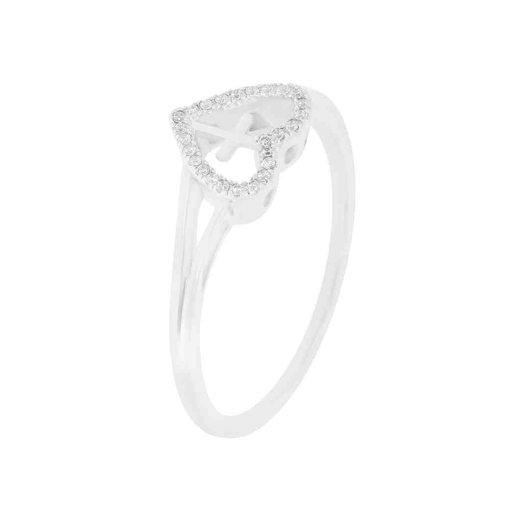 Heart Cross Fashion Ring LR11420A